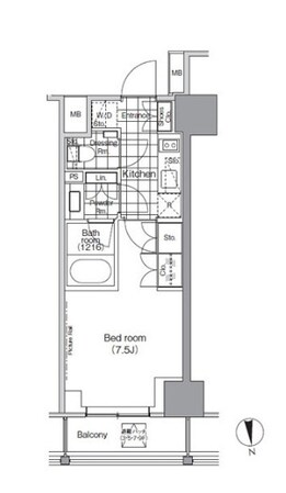 門前仲町駅 徒歩2分 7階の物件間取画像